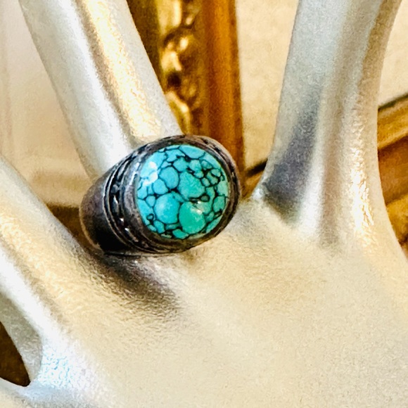 Vintage Turquoise Silver Ring - Picture 7 of 15